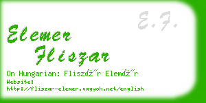 elemer fliszar business card